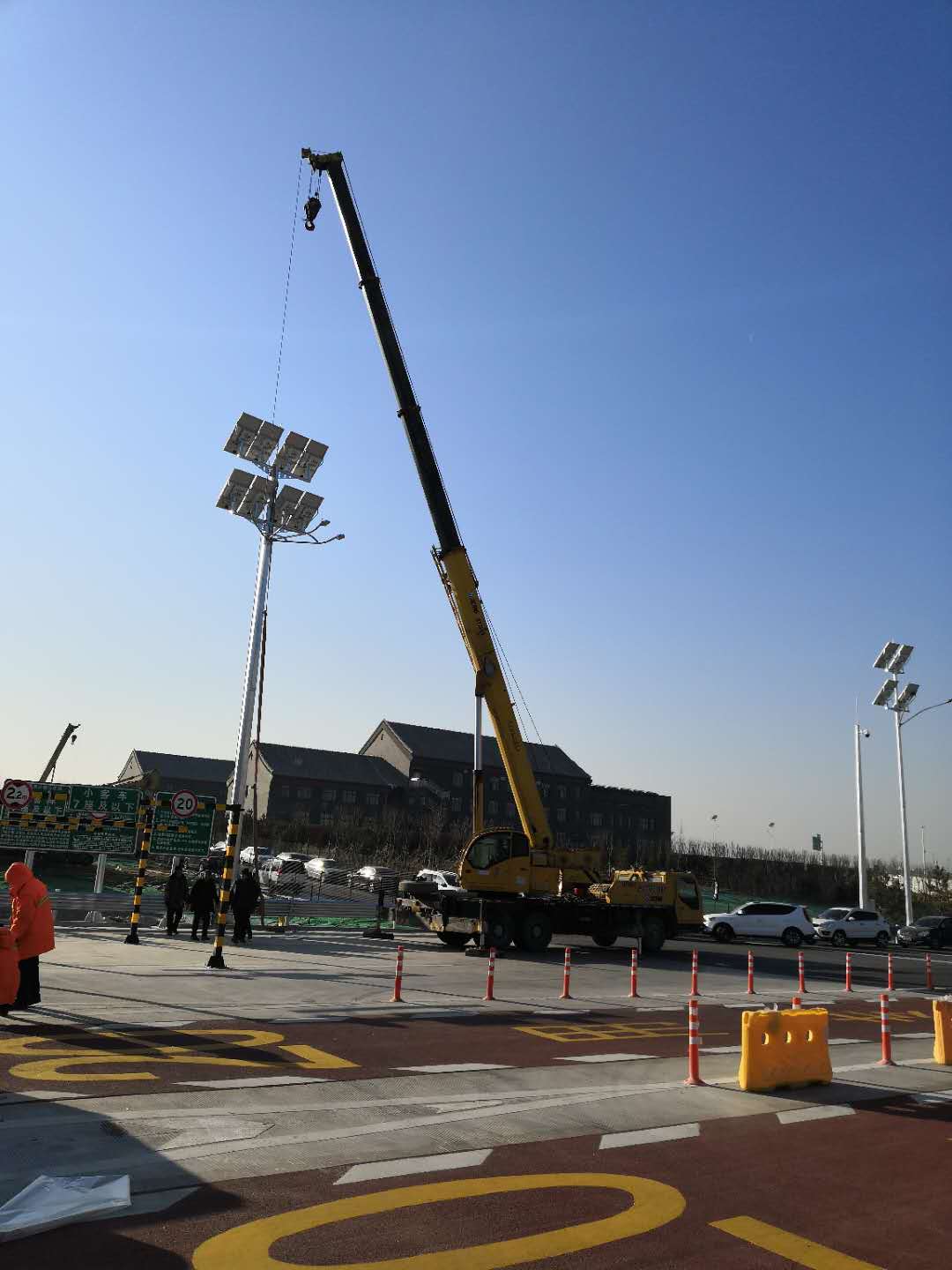 On-site installation diagram of solar street lights