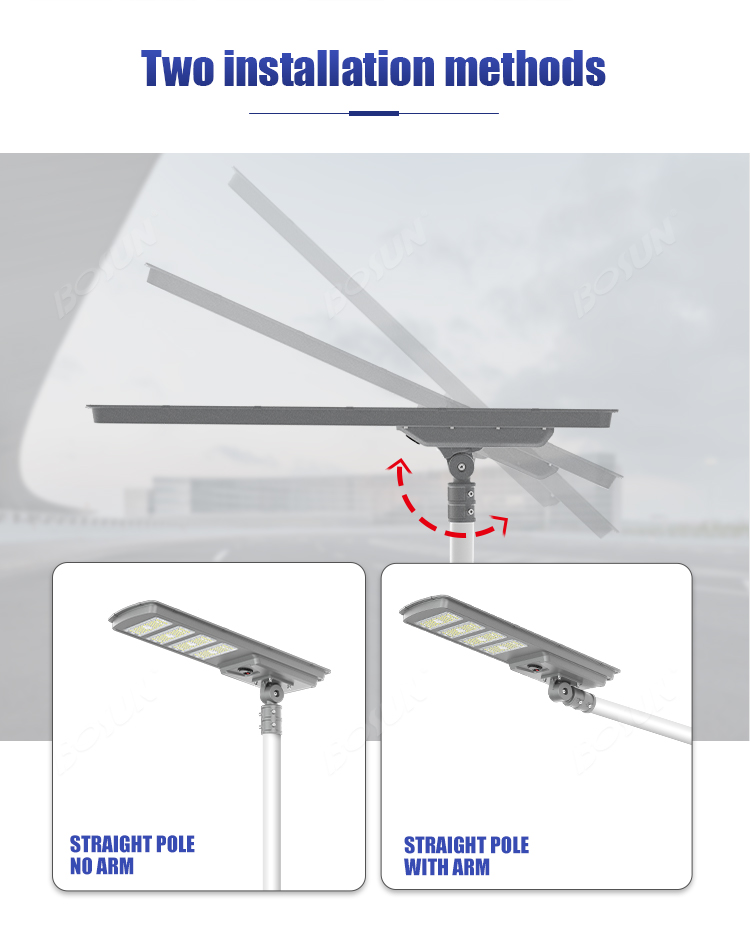 adjustable solar street light working in cloudy weather